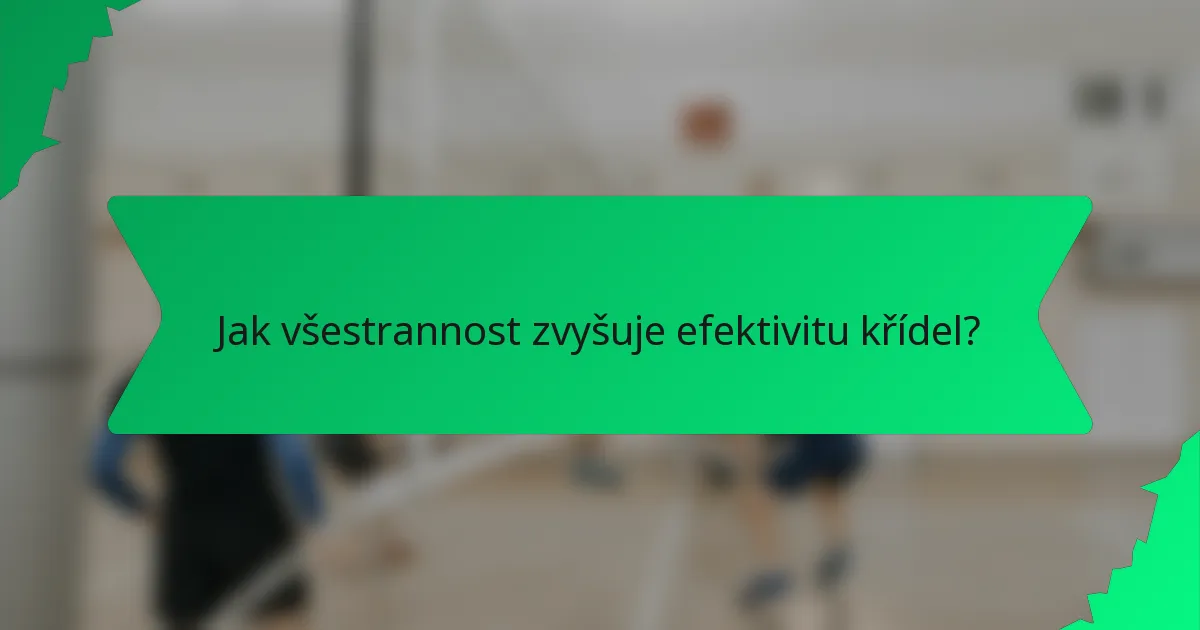 Jak všestrannost zvyšuje efektivitu křídel?